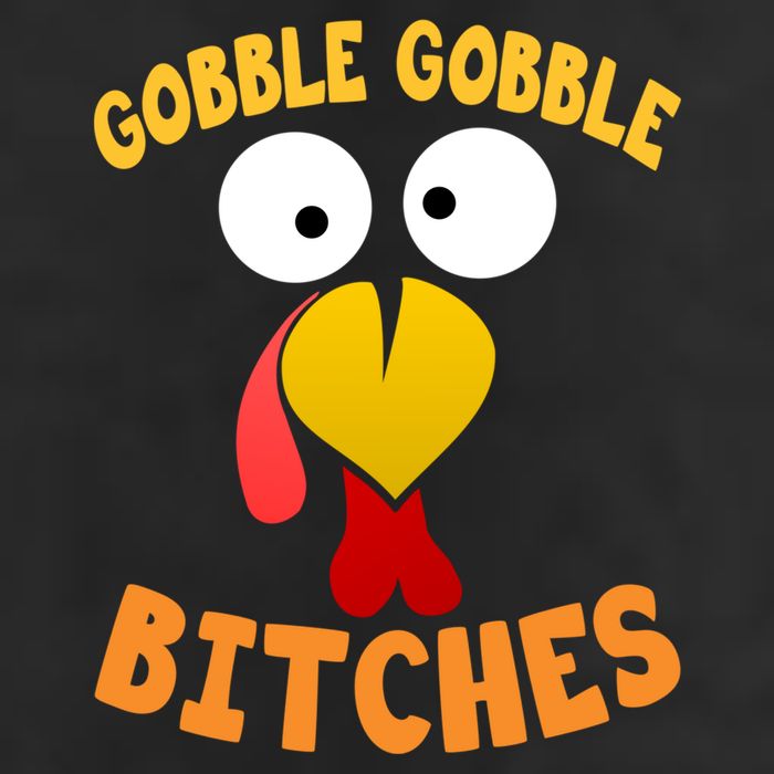 Gobble Gobble Bitches Funny Turkey Face Cool Gift 7 Panel Mesh Trucker Snapback Hat