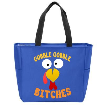 Gobble Gobble Bitches Funny Turkey Face Cool Gift Zip Tote Bag