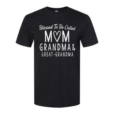 Great Grandma Blessed To Be Called Mom Grandma Softstyle CVC T-Shirt