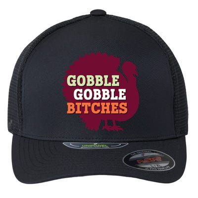 Gobble Gobble Bitches Thanksgiving Turkey Virginia Tech Hokies VT Flexfit Unipanel Trucker Cap