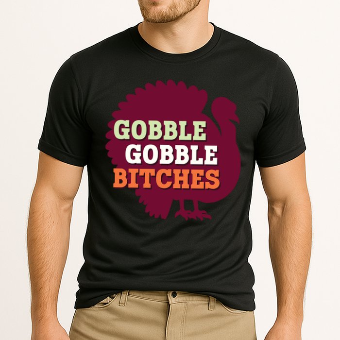 Gobble Gobble Bitches Thanksgiving Turkey Virginia Tech Hokies VT Cooling Performance Crew T-Shirt