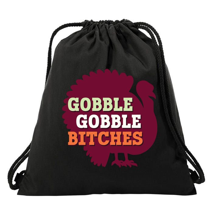 Gobble Gobble Bitches Thanksgiving Turkey Virginia Tech Hokies VT Drawstring Bag