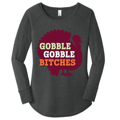 Gobble Gobble Bitches Thanksgiving Turkey Virginia Tech Hokies VT Women's Perfect Tri Tunic Long Sleeve Shirt