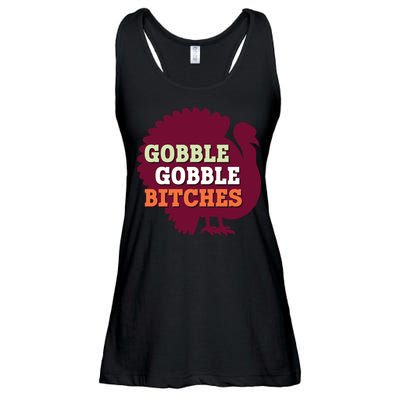 Gobble Gobble Bitches Thanksgiving Turkey Virginia Tech Hokies VT Ladies Essential Flowy Tank