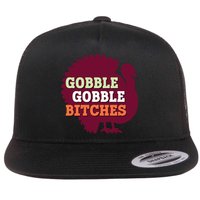 Gobble Gobble Bitches Thanksgiving Turkey Virginia Tech Hokies VT Flat Bill Trucker Hat