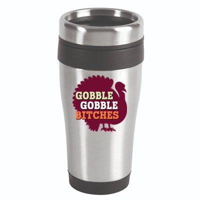 Gobble Gobble Bitches Thanksgiving Turkey Virginia Tech Hokies VT 16oz Travel Tumbler