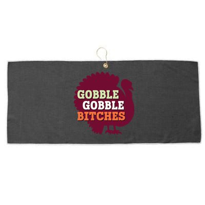 Gobble Gobble Bitches Thanksgiving Turkey Virginia Tech Hokies VT Large Microfiber Waffle Golf Towel