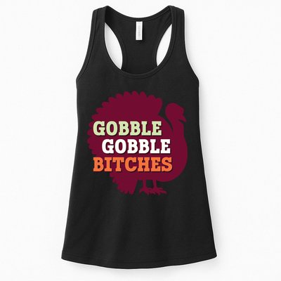 Gobble Gobble Bitches Thanksgiving Turkey Virginia Tech Hokies VT Womens Tank Top