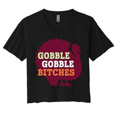 Gobble Gobble Bitches Thanksgiving Turkey Virginia Tech Hokies VT Crop Top