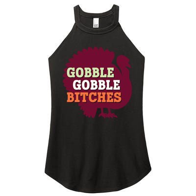 Gobble Gobble Bitches Thanksgiving Turkey Virginia Tech Hokies VT Women's Perfect Tri Rocker Tank