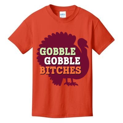 Gobble Gobble Bitches Thanksgiving Turkey Virginia Tech Hokies VT Kids T-Shirt