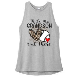 Grandma Grandpa Baseball Funny ThatS My Grandson Out There Ladies PosiCharge Tri-Blend Wicking Tank