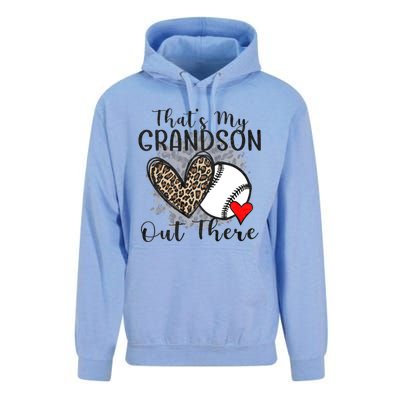 Grandma Grandpa Baseball Funny ThatS My Grandson Out There Unisex Surf Hoodie