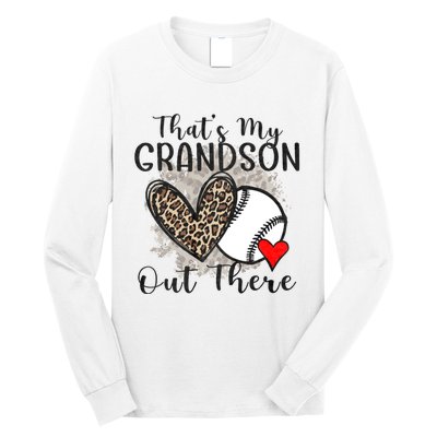 Grandma Grandpa Baseball Funny ThatS My Grandson Out There Long Sleeve Shirt