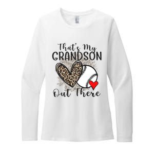 Grandma Grandpa Baseball Funny ThatS My Grandson Out There Womens CVC Long Sleeve Shirt