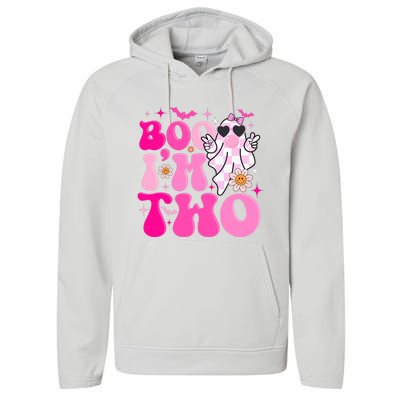 Groovy Ghost Boo IM Two Yr 2nd Birthday Halloween Performance Fleece Hoodie