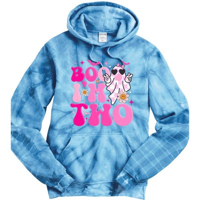 Groovy Ghost Boo IM Two Yr 2nd Birthday Halloween Tie Dye Hoodie