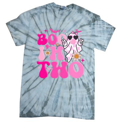 Groovy Ghost Boo IM Two Yr 2nd Birthday Halloween Tie-Dye T-Shirt