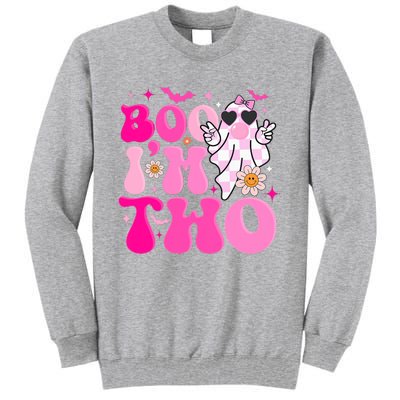 Groovy Ghost Boo IM Two Yr 2nd Birthday Halloween Tall Sweatshirt