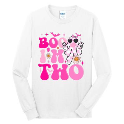 Groovy Ghost Boo IM Two Yr 2nd Birthday Halloween Tall Long Sleeve T-Shirt