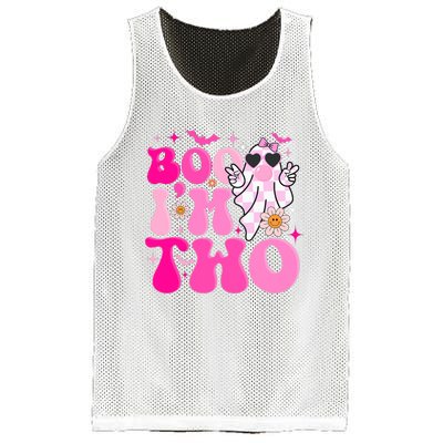 Groovy Ghost Boo IM Two Yr 2nd Birthday Halloween Mesh Reversible Basketball Jersey Tank