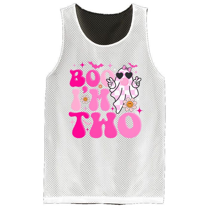 Groovy Ghost Boo IM Two Yr 2nd Birthday Halloween Mesh Reversible Basketball Jersey Tank