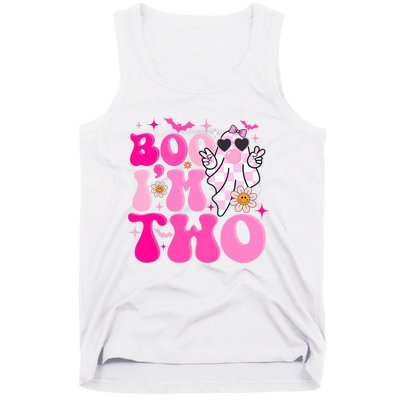 Groovy Ghost Boo IM Two Yr 2nd Birthday Halloween Tank Top