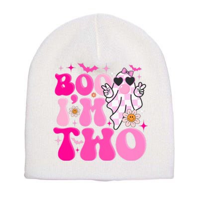 Groovy Ghost Boo IM Two Yr 2nd Birthday Halloween Short Acrylic Beanie