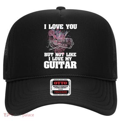 Guitar Guitarist Bassist Musician Music Lover Gift High Crown Mesh Back Trucker Hat