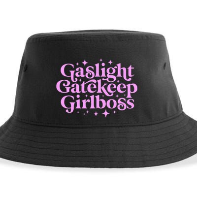 Gaslight Gatekeep Boss Funny Meme Feminist Ironic Babe Sustainable Bucket Hat
