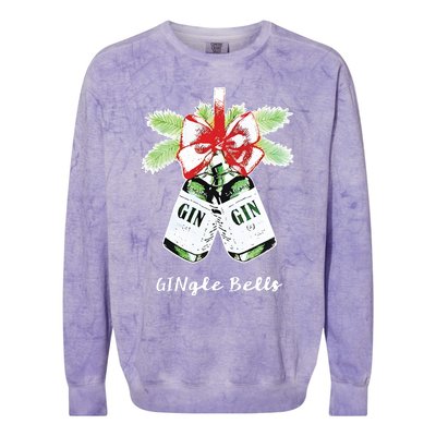 Gin Gingle Bells Christmas Colorblast Crewneck Sweatshirt