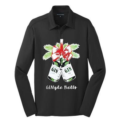 Gin Gingle Bells Christmas Silk Touch Performance Long Sleeve Polo