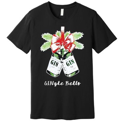 Gin Gingle Bells Christmas Premium T-Shirt