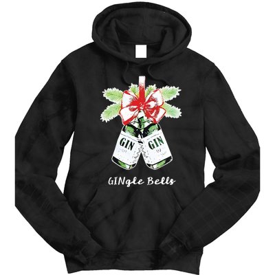 Gin Gingle Bells Christmas Tie Dye Hoodie