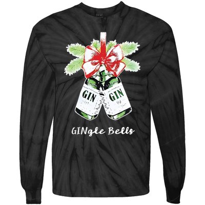 Gin Gingle Bells Christmas Tie-Dye Long Sleeve Shirt