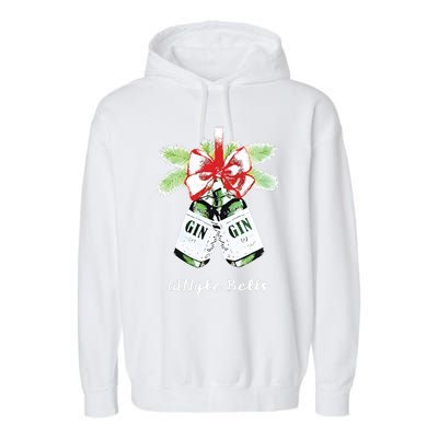 Gin Gingle Bells Christmas Garment-Dyed Fleece Hoodie