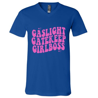 Gaslight Gatekeep Boss Gift V-Neck T-Shirt