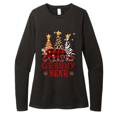 Grandma Granny Bear Xmas Tree Pj Leopard Buffalo Plaid Funny Gift Womens CVC Long Sleeve Shirt