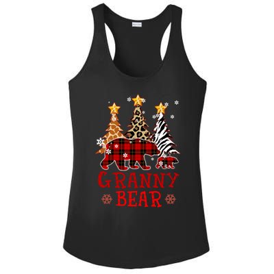 Grandma Granny Bear Xmas Tree Pj Leopard Buffalo Plaid Funny Gift Ladies PosiCharge Competitor Racerback Tank