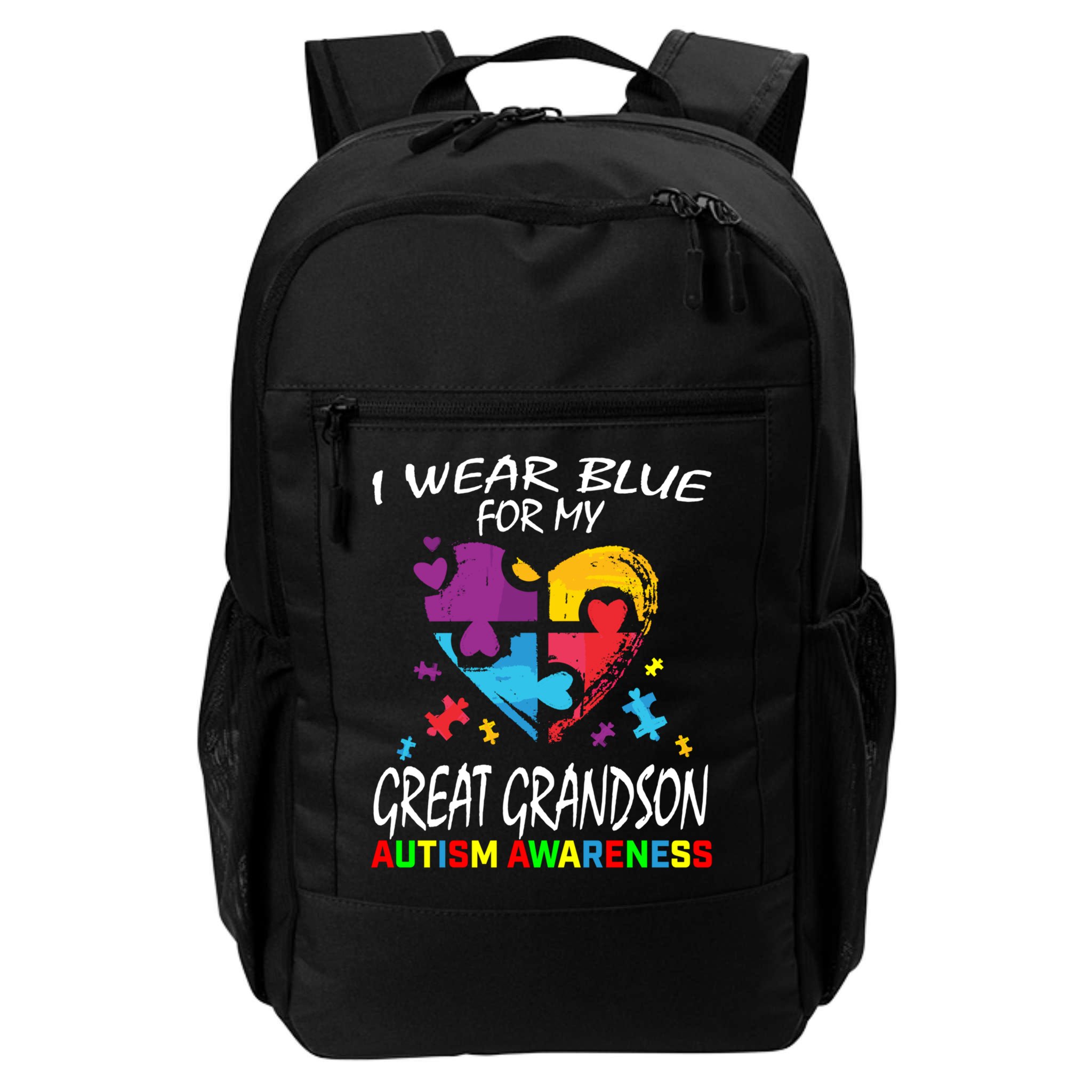 Grandma Grandpa Blue For My Great Grandson Autism Awareness Great Gift Backpack