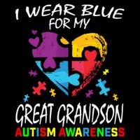 Grandma Grandpa Blue For My Great Grandson Autism Awareness Great Gift Drawstring Bag