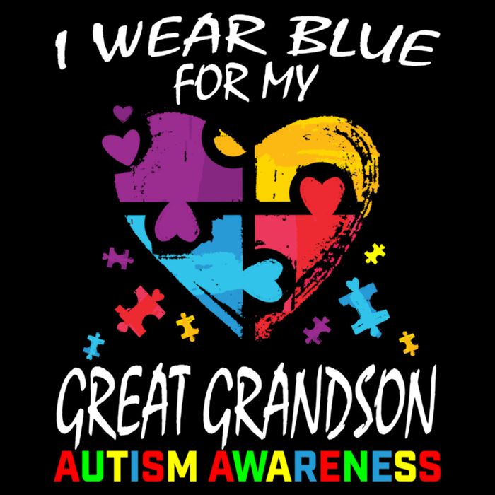 Grandma Grandpa Blue For My Great Grandson Autism Awareness Great Gift Drawstring Bag