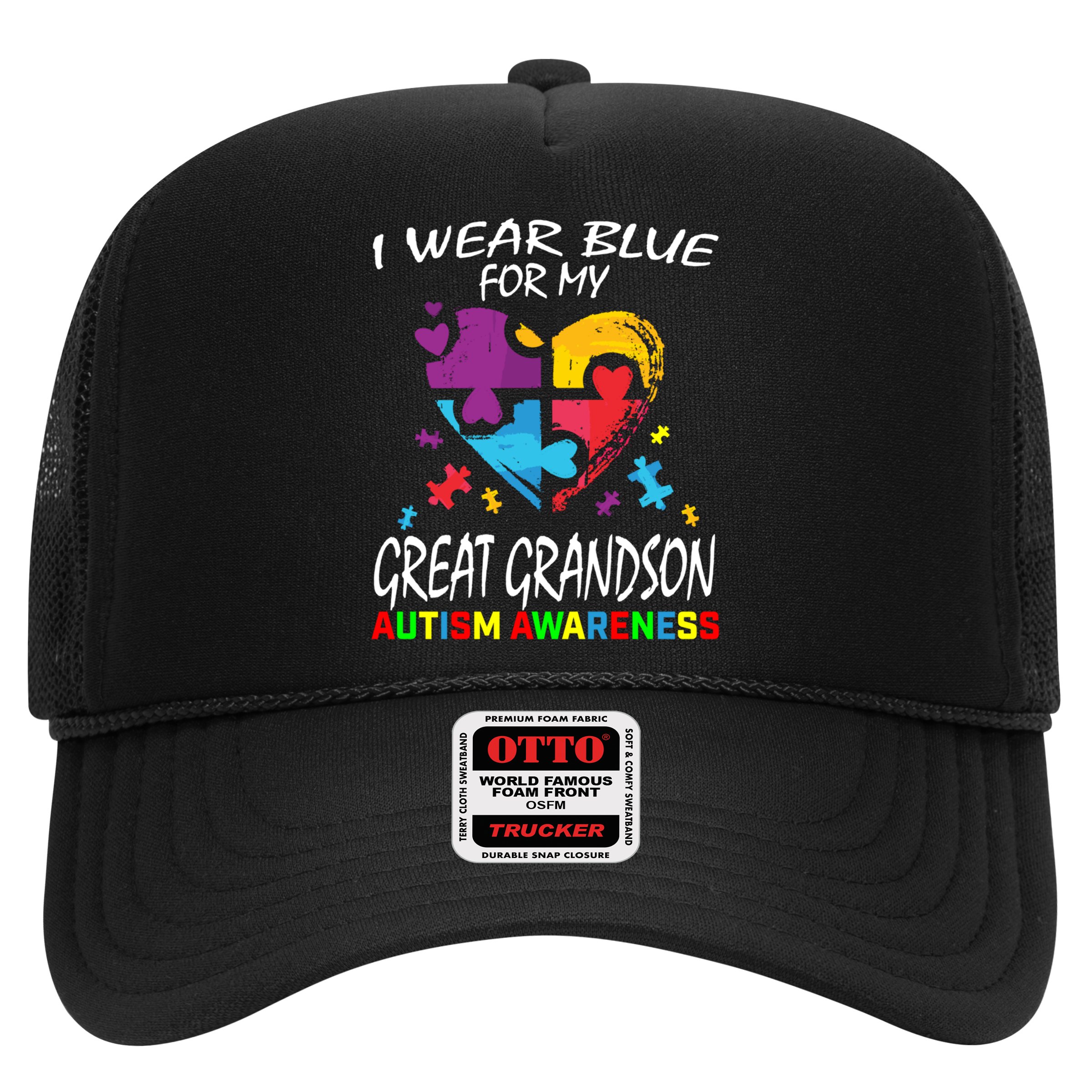 Grandma Grandpa Blue For My Great Grandson Autism Awareness Great Gift Hat