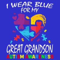 Grandma Grandpa Blue For My Great Grandson Autism Awareness Great Gift Baby Bodysuit