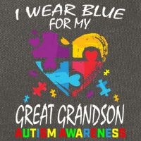Grandma Grandpa Blue For My Great Grandson Autism Awareness Great Gift Cotton Canvas Backpack