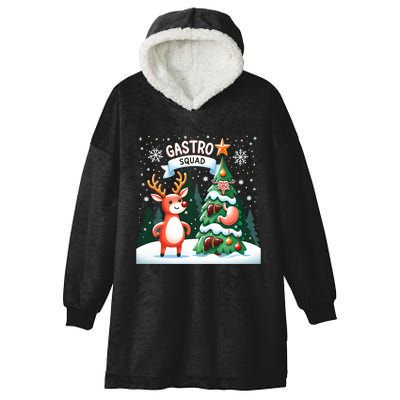 Gastroenterologist Gastro Christmas Squad Nurse Endoscopy Hooded Wearable Blanket