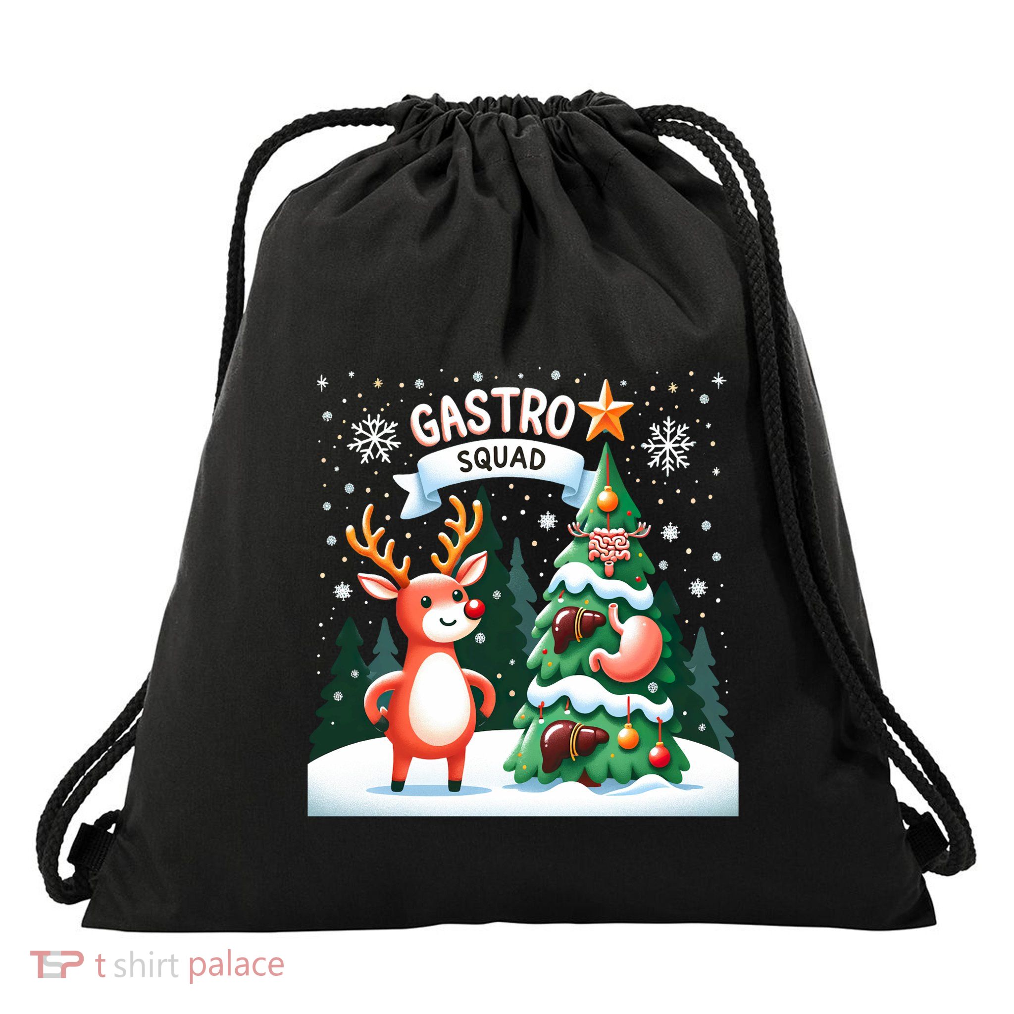 Gastroenterologist Gastro Christmas Squad Nurse Endoscopy Drawstring Bag