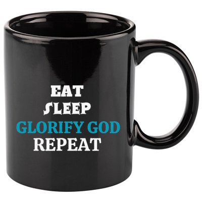 Glorify God. Christian 11oz C Handle Ceramic Mug