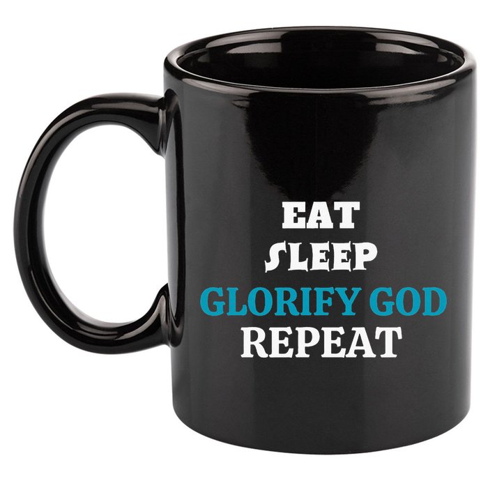 Glorify God. Christian 11oz C Handle Ceramic Mug