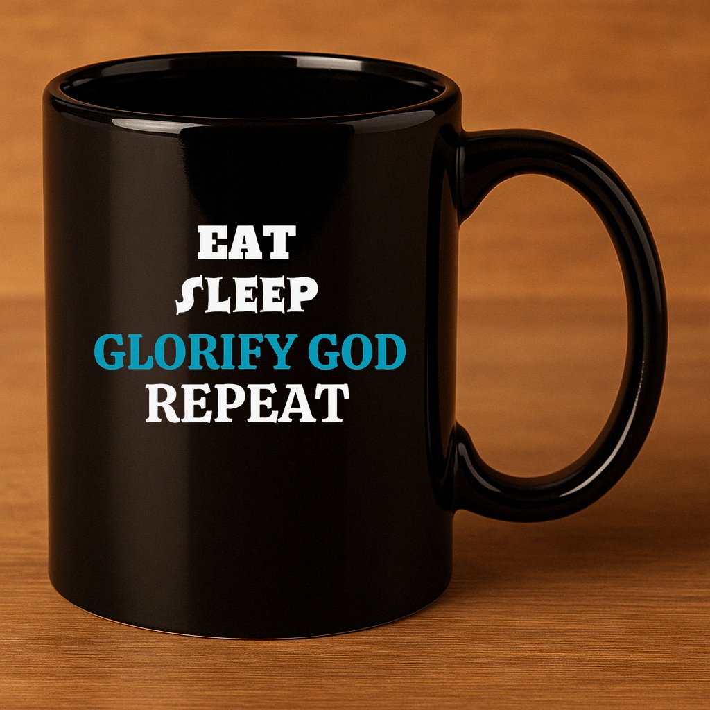 Glorify God. Christian 11oz C Handle Ceramic Mug
